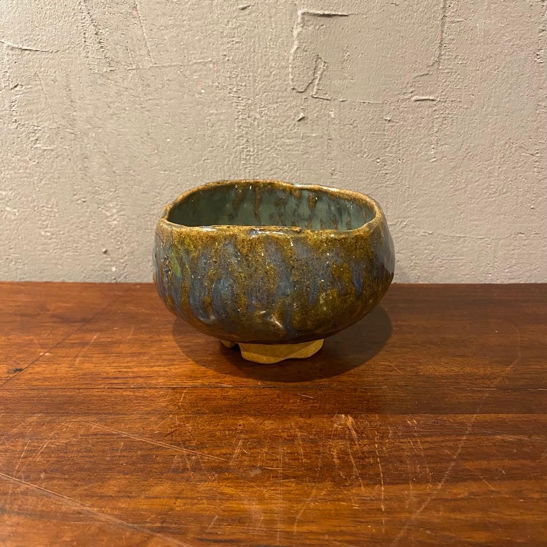 出雲楽山焼き 抹茶碗 釉薬 骨董品 コレクション 古美術 時代物