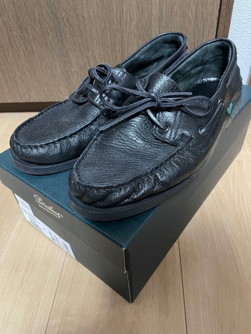 極美品★パラブーツ デッキシューズ★バース マリン★黒UK8