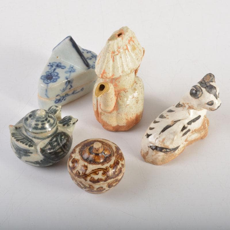 pipo 　鉄絵など　スンコロク　宋胡録　水滴　5点まとめて　C　6711