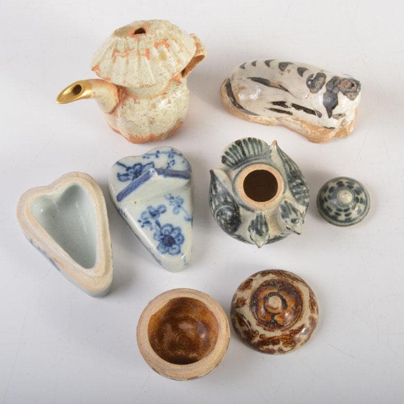 pipo 　鉄絵など　スンコロク　宋胡録　水滴　5点まとめて　C　6711