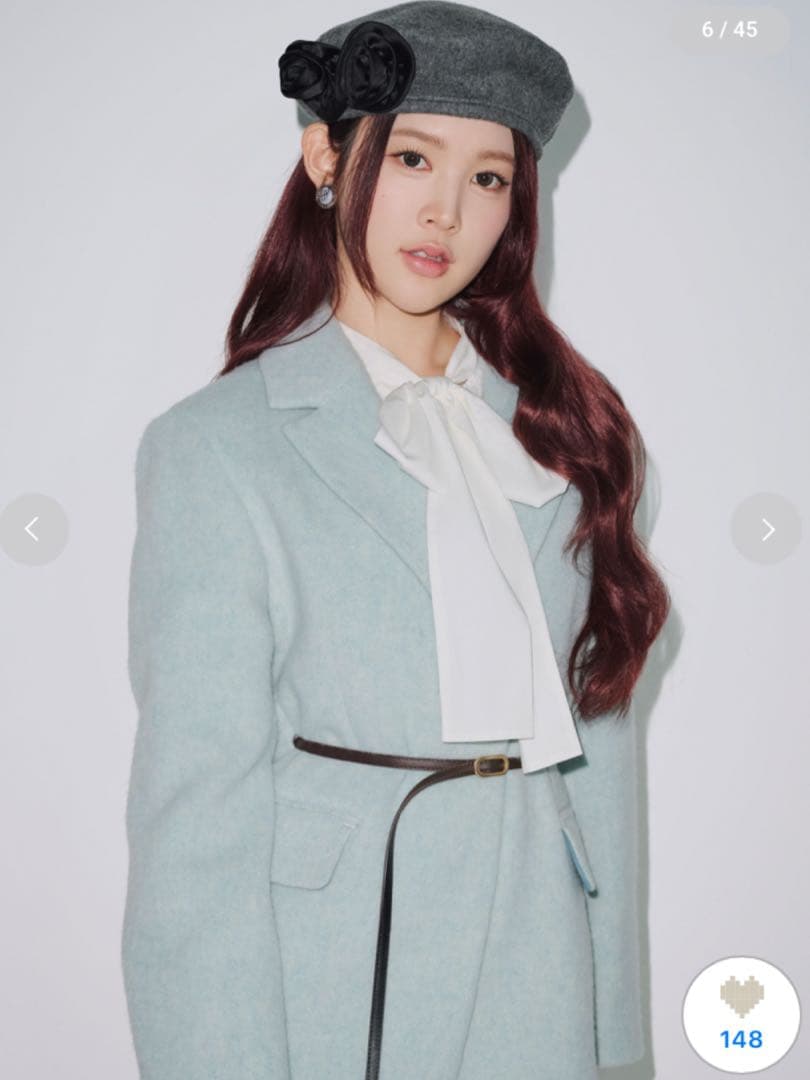 LILY BROWN ベルト付きシャギーオーバージャケット