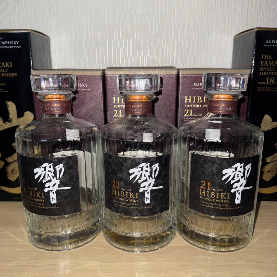 山崎18年　響21年　空瓶　未洗浄　化粧箱付き　計5セット