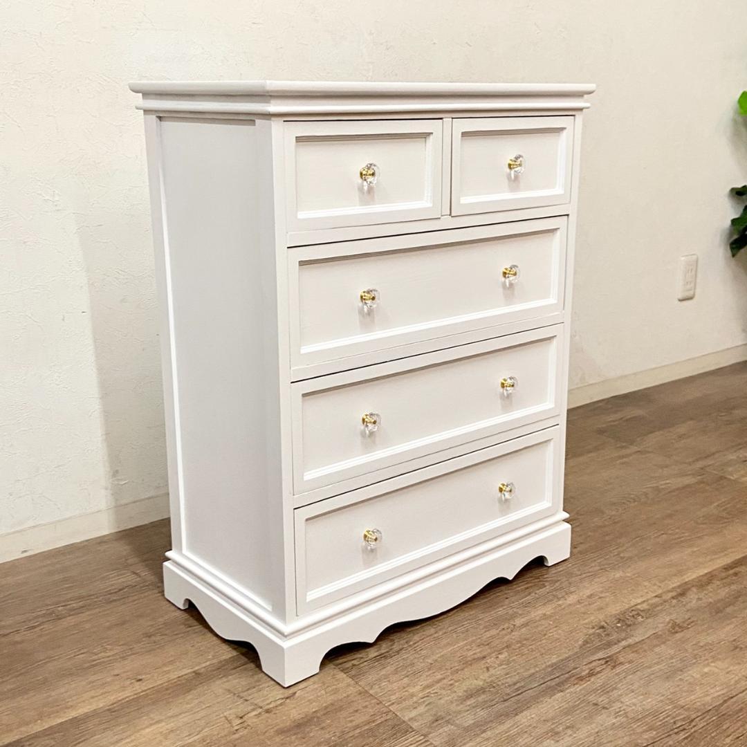 引越しSALE sora様　 専用　シャビー仕上げ　チェスト ４段５杯