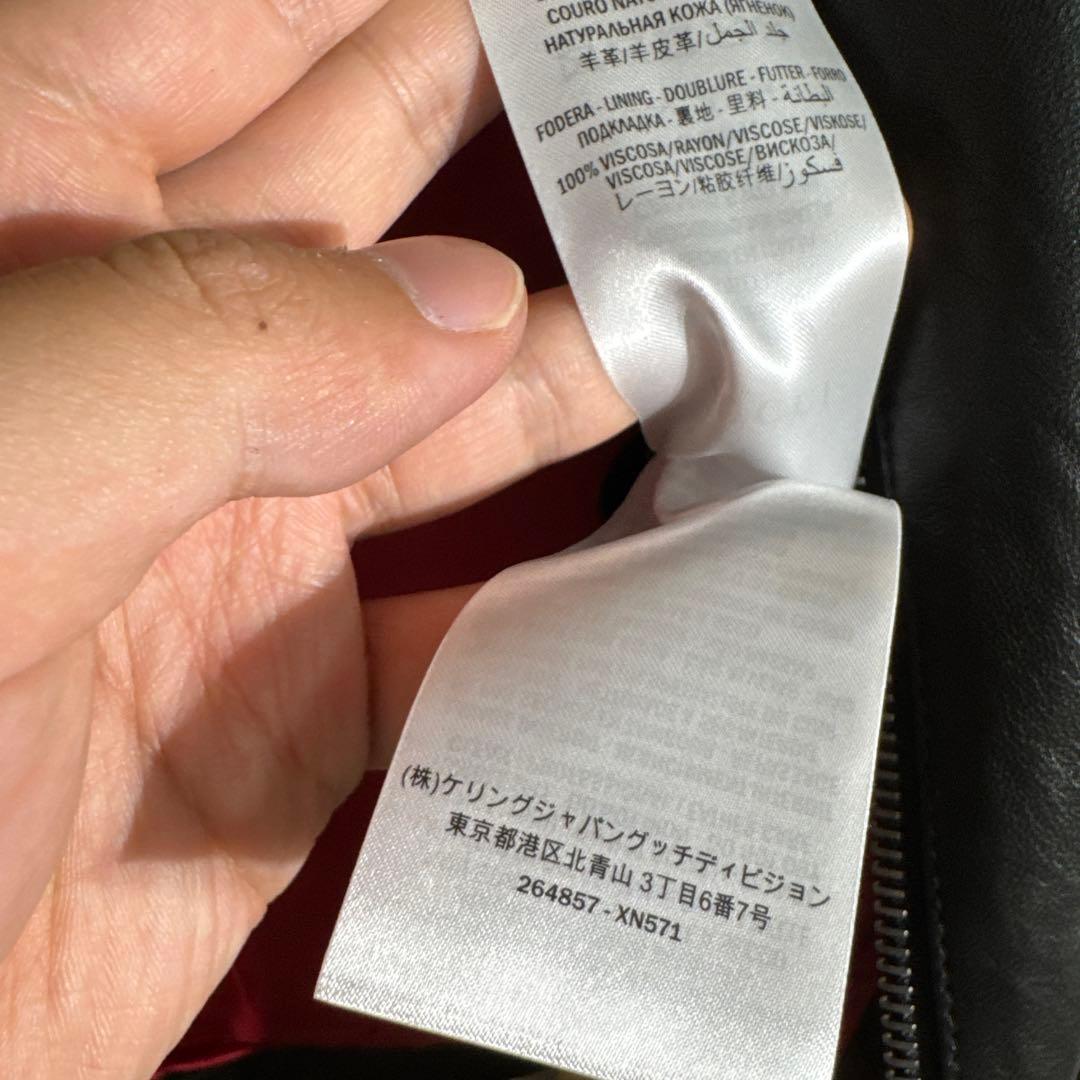 GUCCI Leather Single Jacket black サイズ48