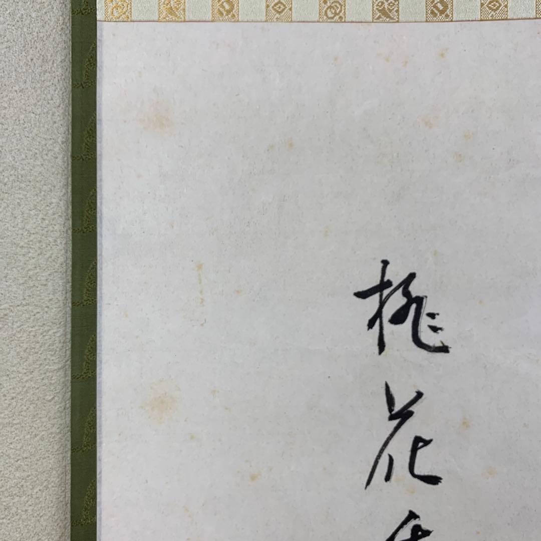 掛け軸 表千家 堀内兼中斎作 夫婦雛画賛「桃花千年春」縁起物 茶掛け