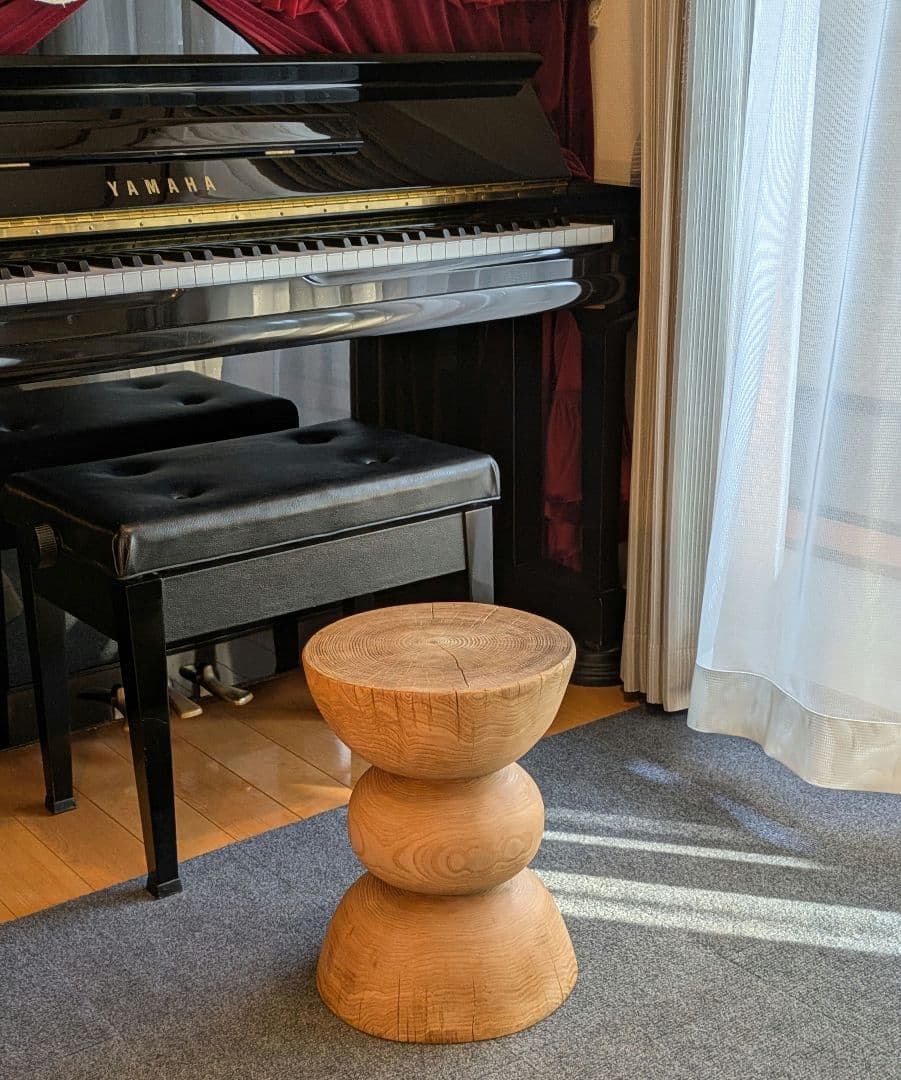 栗　天然木　丸太　椅子　スツール　 テーブル　高さ約39.5㎝