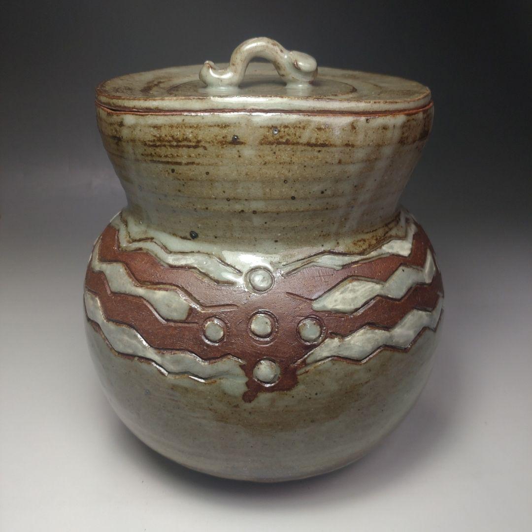 イ200 水指『◯山作　波文　水指　共箱』茶道具