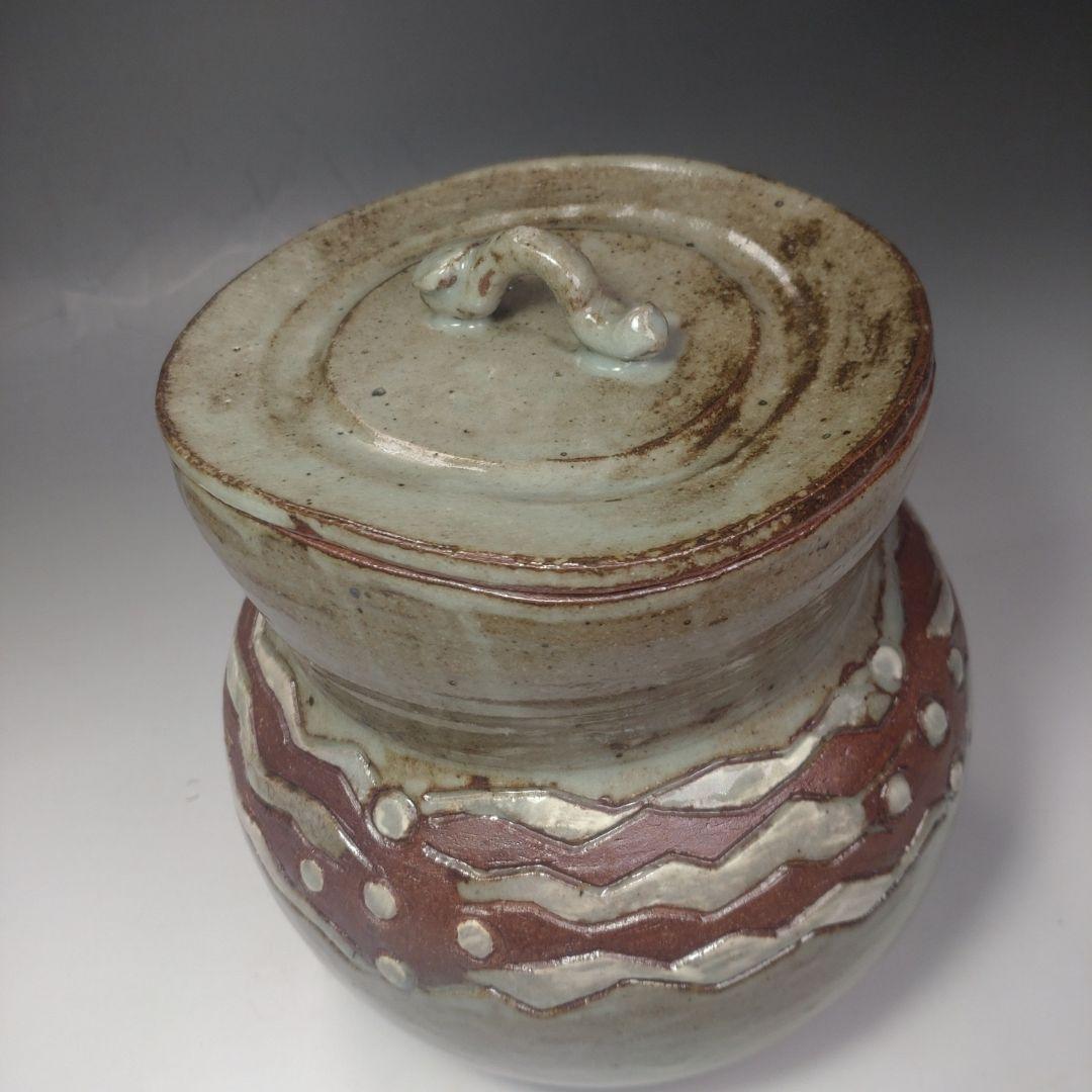 イ200 水指『◯山作　波文　水指　共箱』茶道具