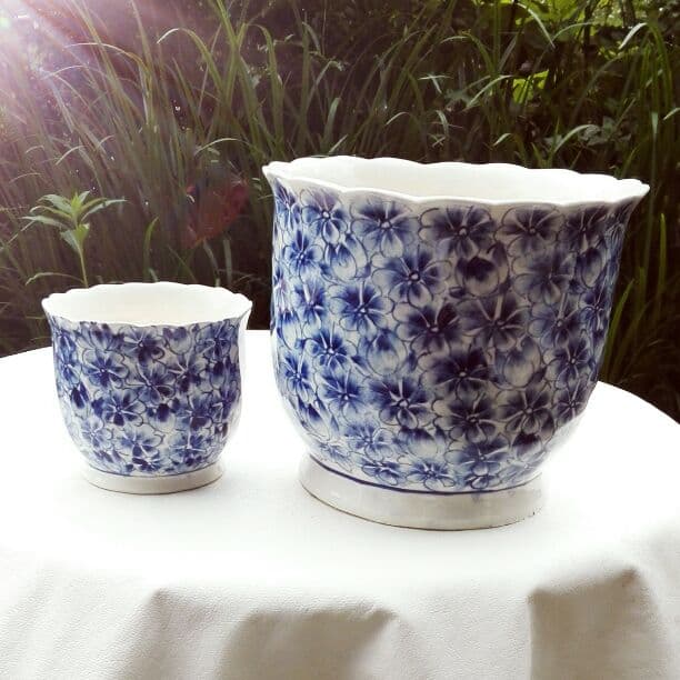 【陶磁器】【手描き】ニュー  花鉢♪ ♪