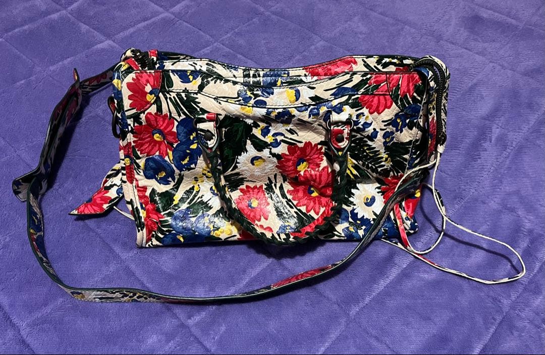 【美品】BALENCIAGA バレンシアガ フローラルプリント バッグ シティ