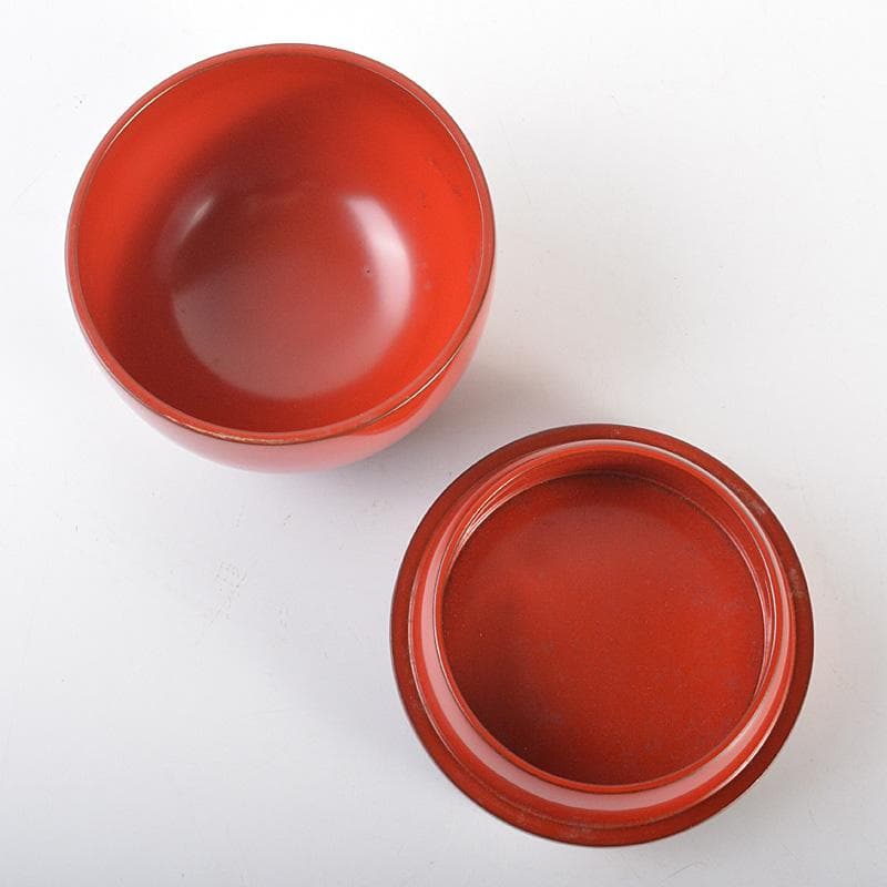 茶道具　朱塗　花蒔絵　香合　書付箱　M　R6923