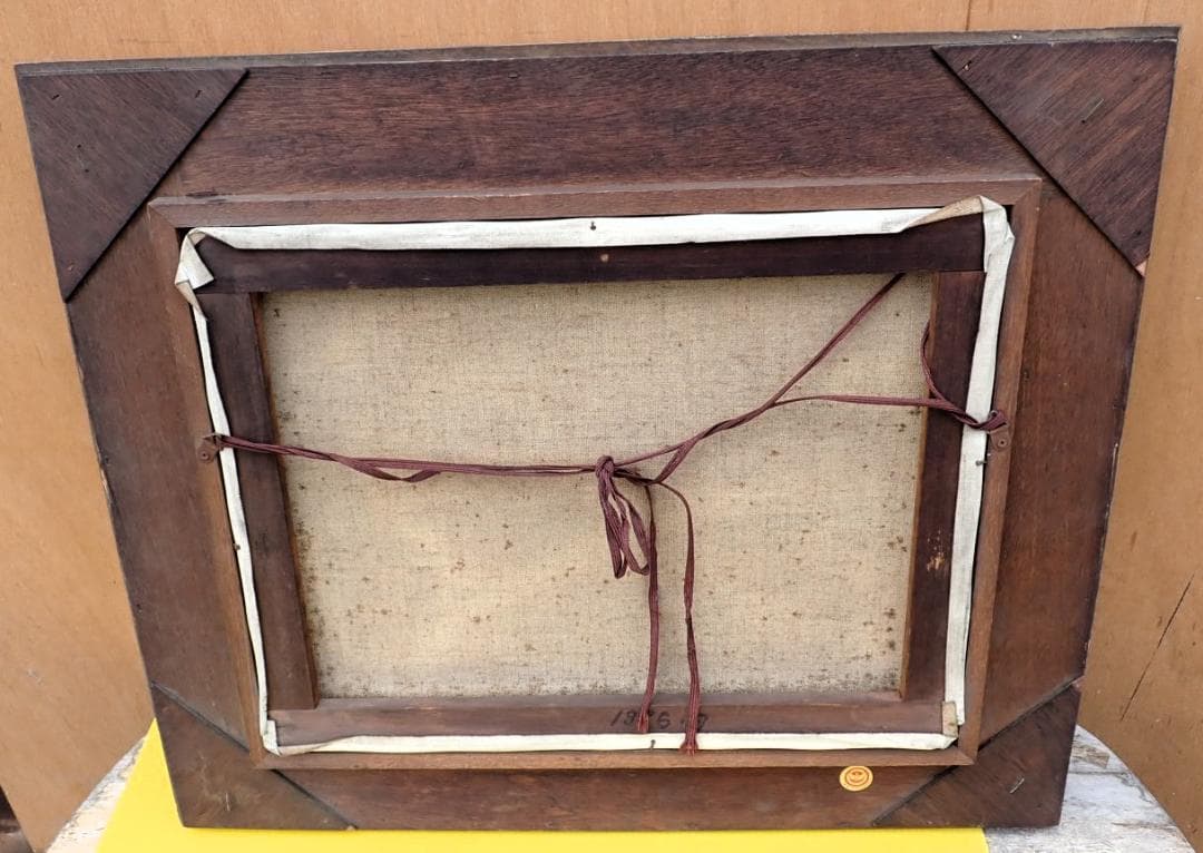 Mariani W サイン入り 油彩 風景画 水辺の森 額装付き ヨーロッパ風景