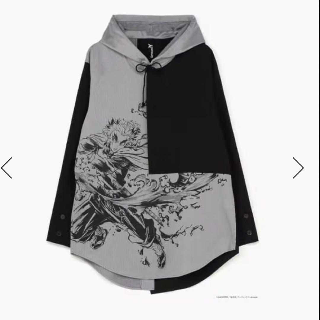 Ground Y×鬼滅の刃　ヨウジヤマモト　煉獄杏寿郎 パーカーシャツ　黒