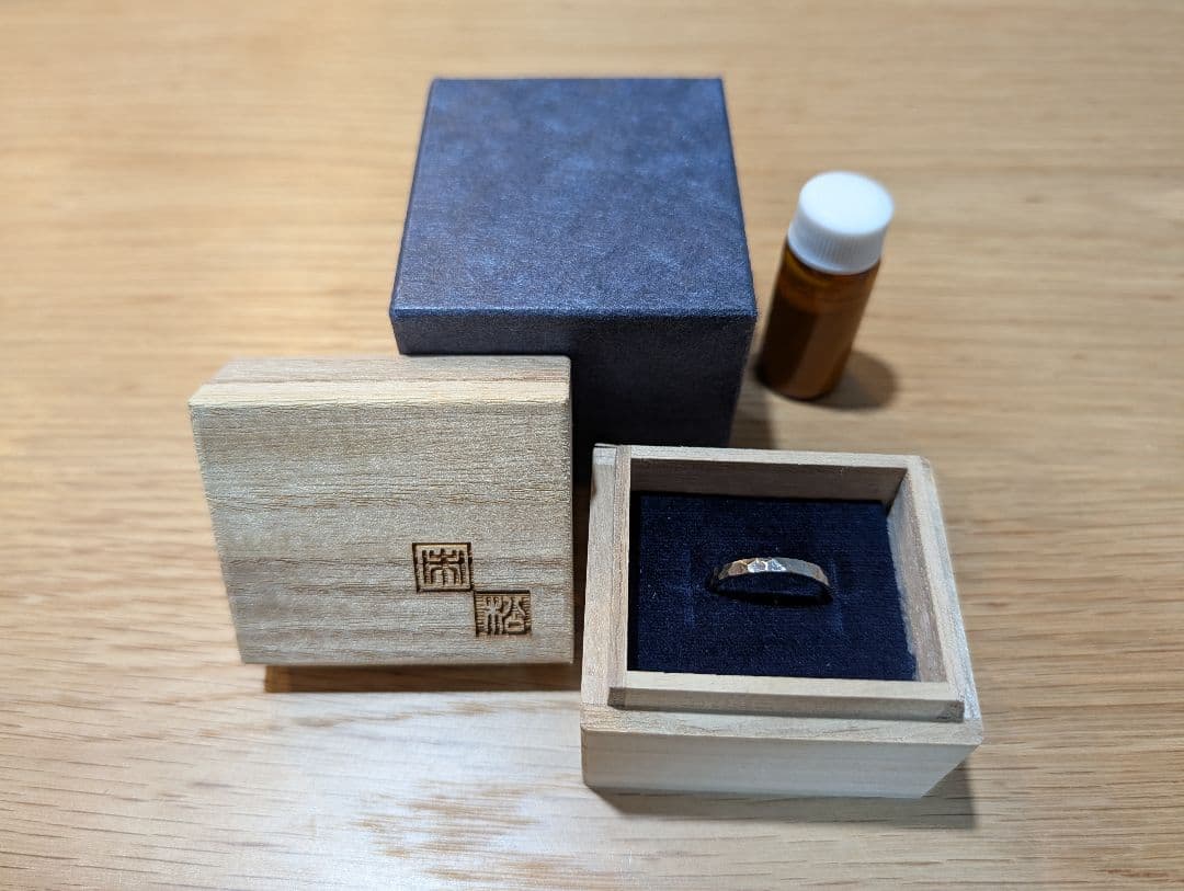 市松　18K　ブラックゴールド.イエローゴールド　リング