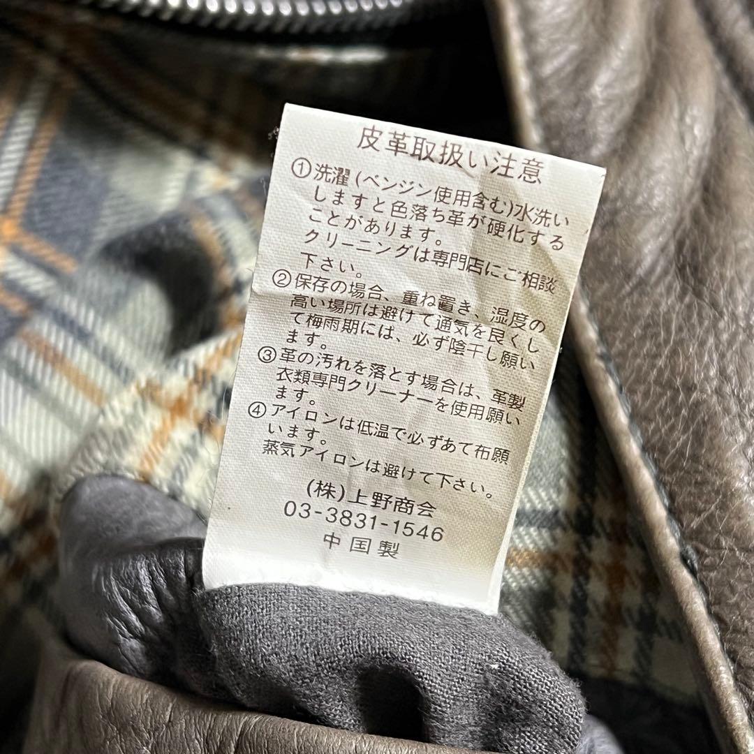 Schottクラッシックレーサー　シングルライダース　カーキ　袖白2本線　牛革S