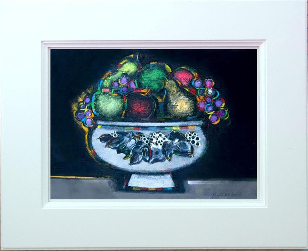 油絵 絵 絵画 インテリアuF6-062004 静物 果物と器