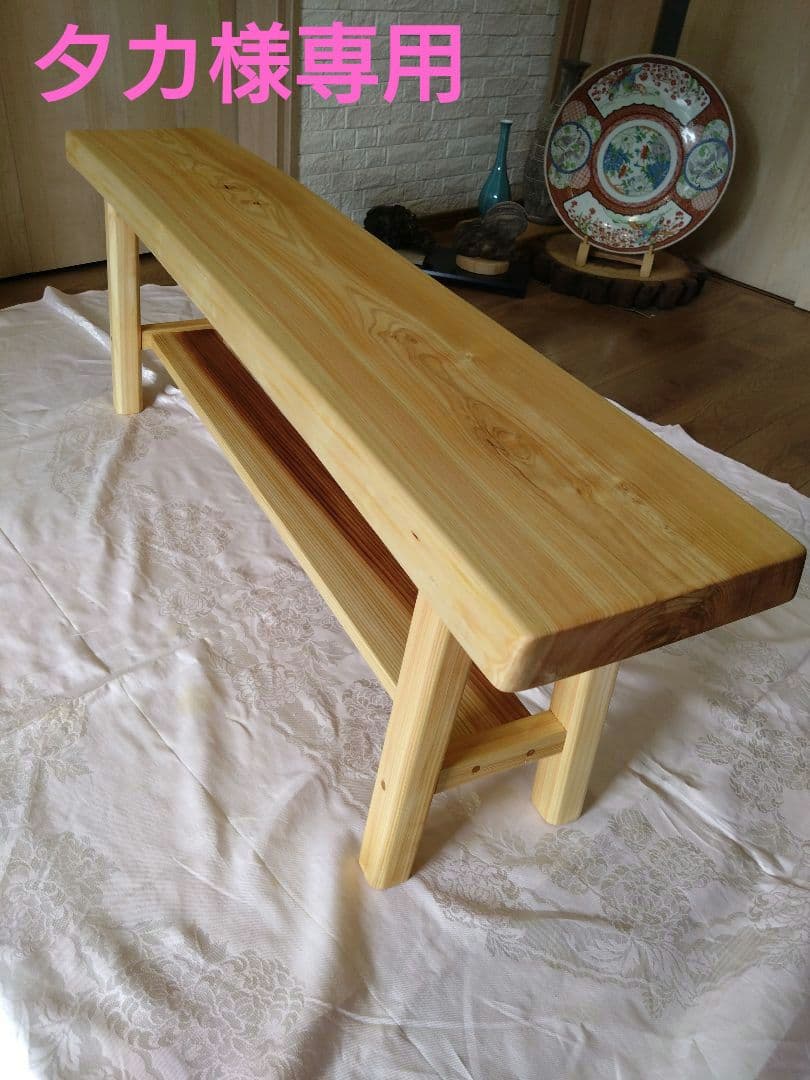 檜のベンチ（81）　タカになります❕耳付き、節無し