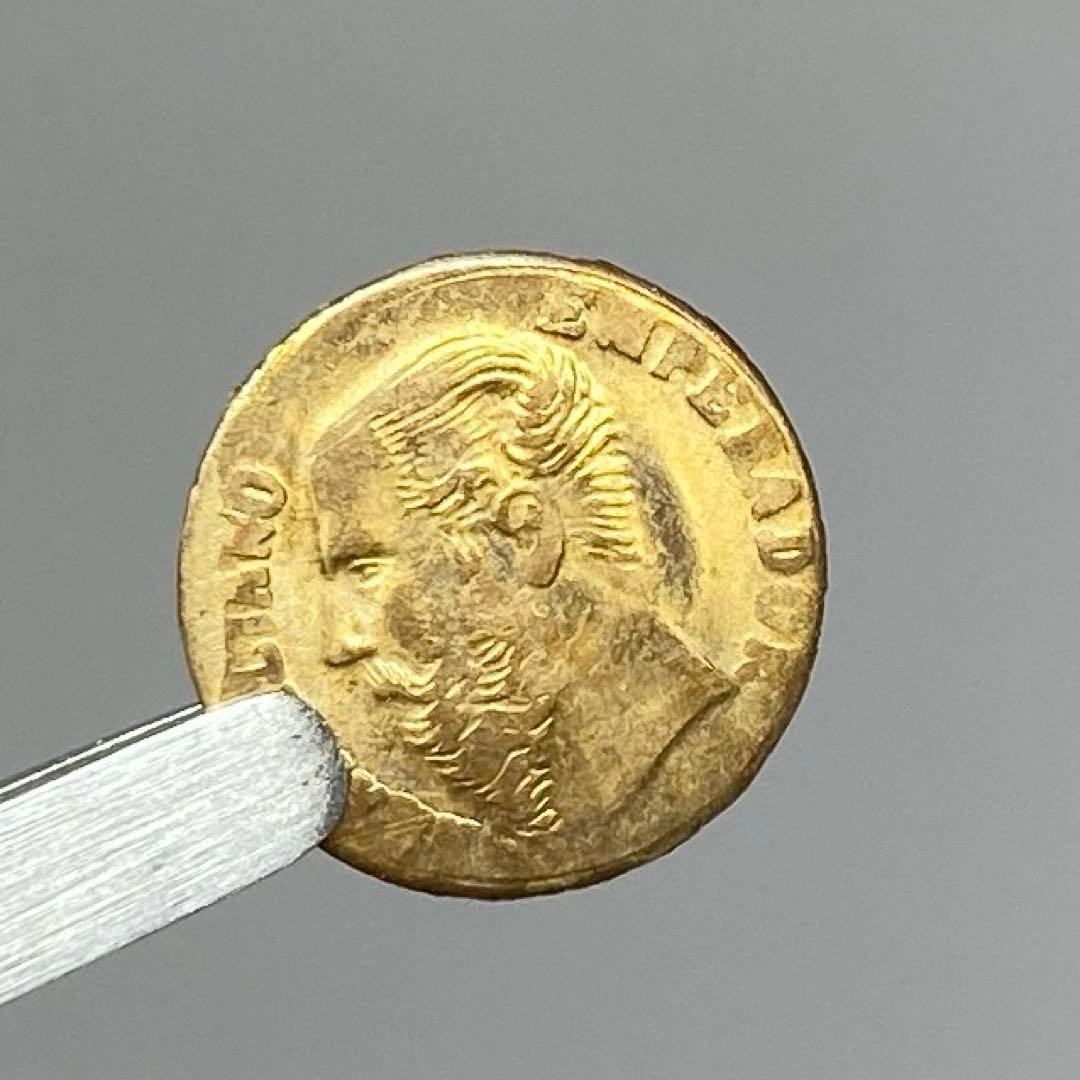 メキシコ　マクシミリアン　1ペソ金貨　0.27g 東さ8-0107☆1F