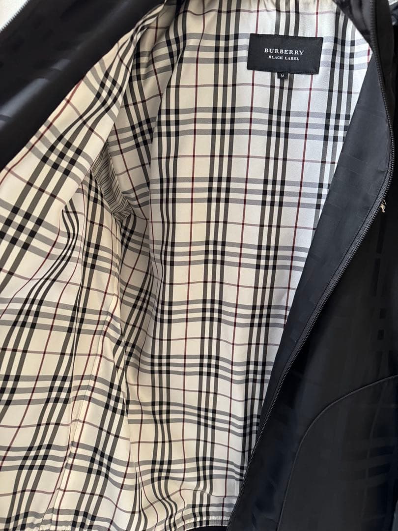 バーバリーブラックレーベル　シャドーチェック柄ナイロンブルゾン アウター M