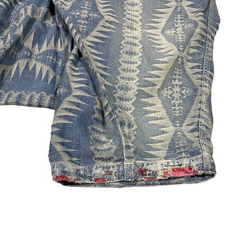 CAPITAL キャピタル サルエル パンツ L 総柄 ブルー