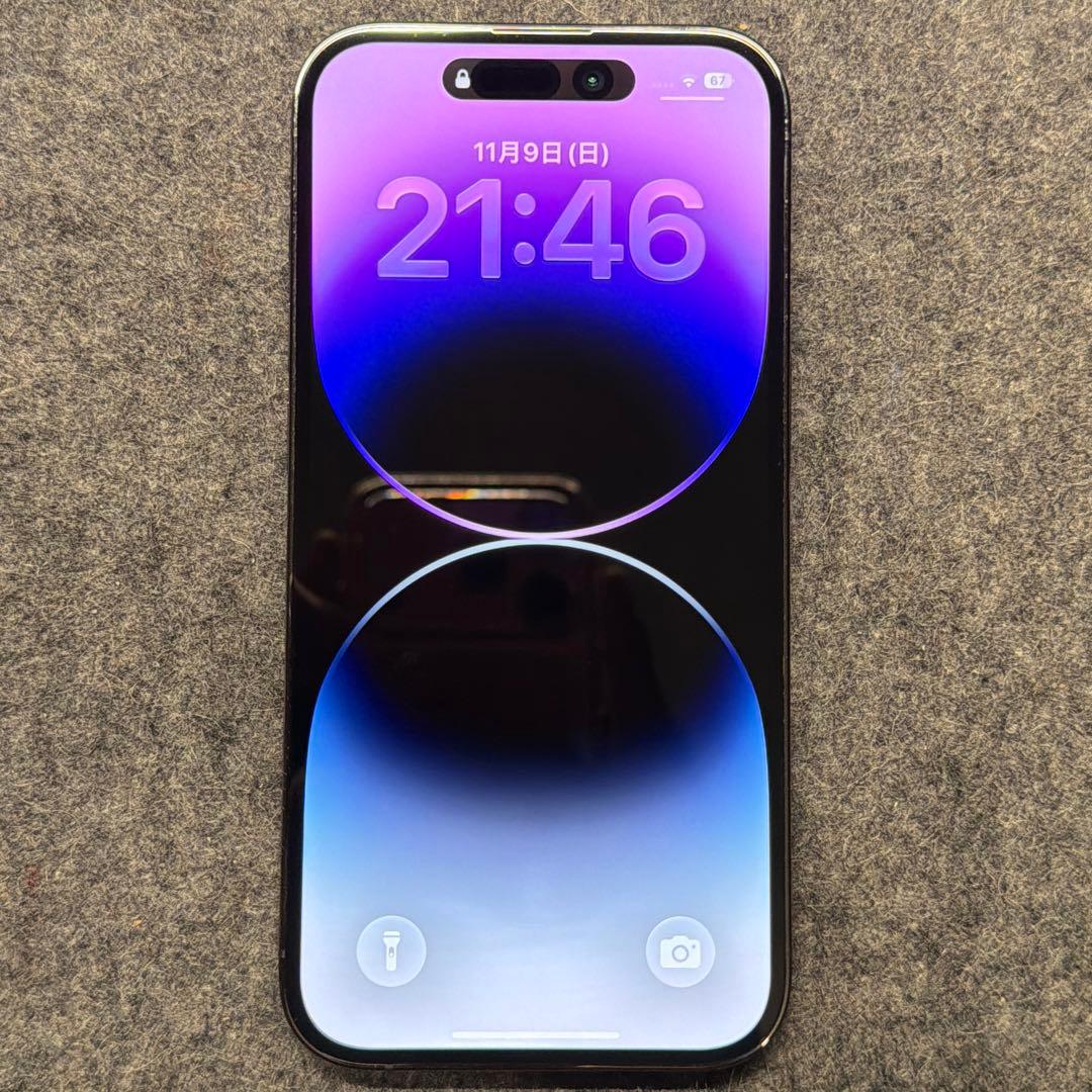 iPhone14Pro ディープパープル SIMフリー バッテリー100%