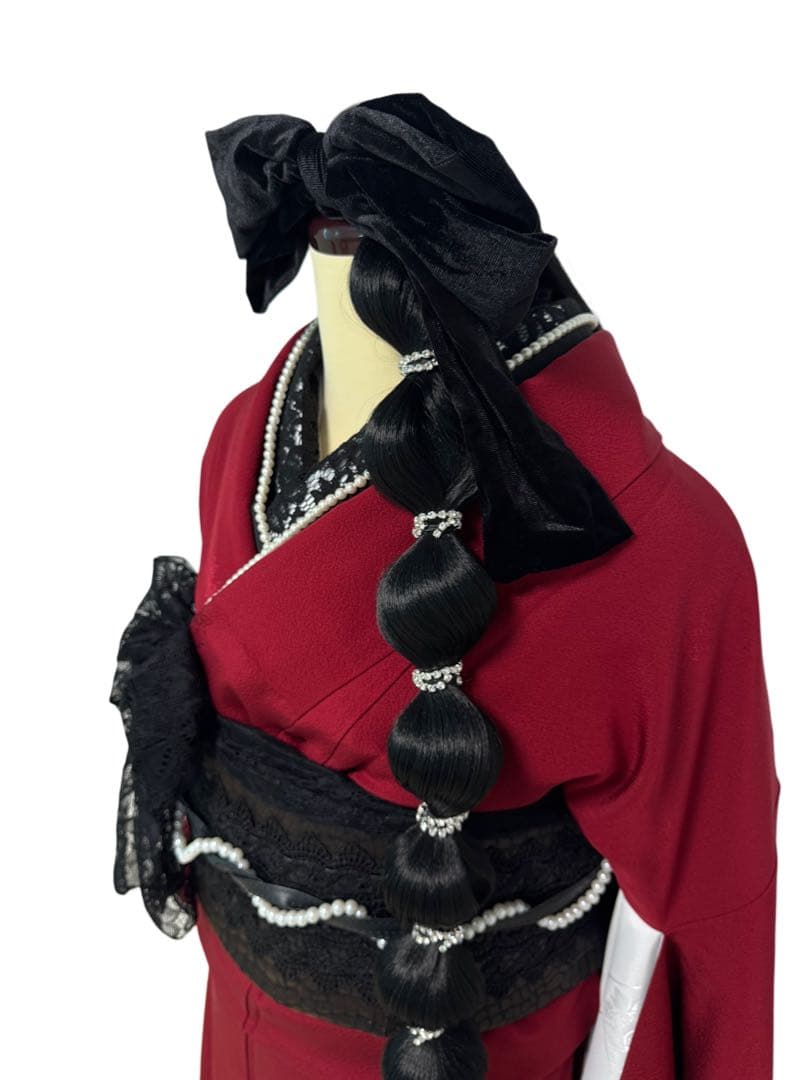 【ワインレッド振袖】無地振袖フルセット