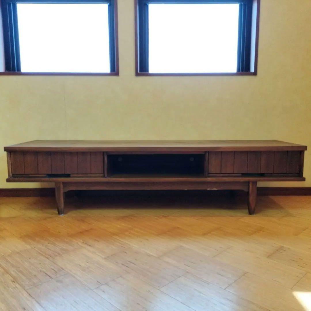 チーク　一点物　木製テレビボード 引き出し付き