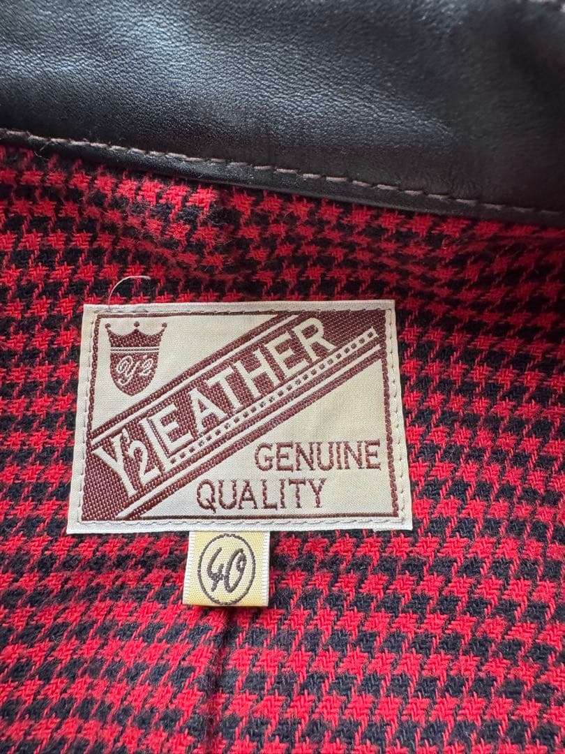 Y2 LEATHER ブラック シングルライダースジャケット 40