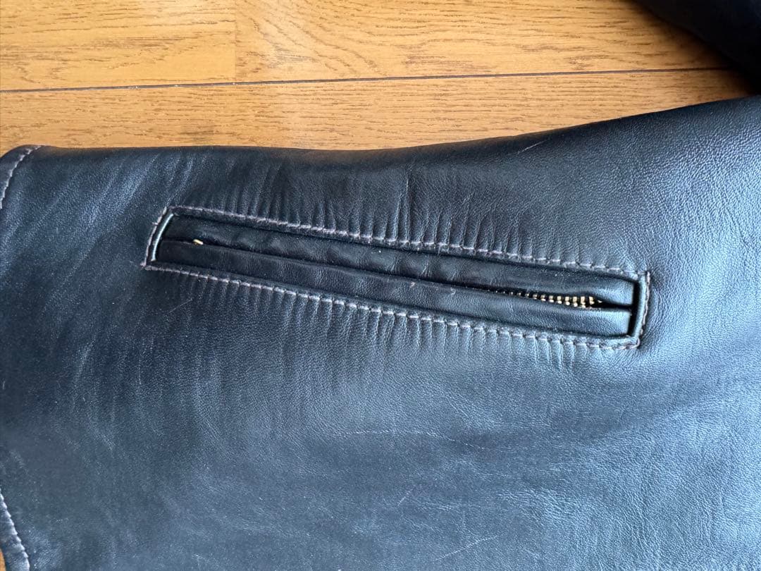 Y2 LEATHER ブラック シングルライダースジャケット 40