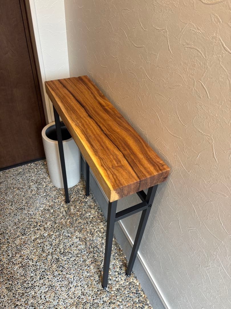 コンソールテーブル　一枚板　モンキーポッド