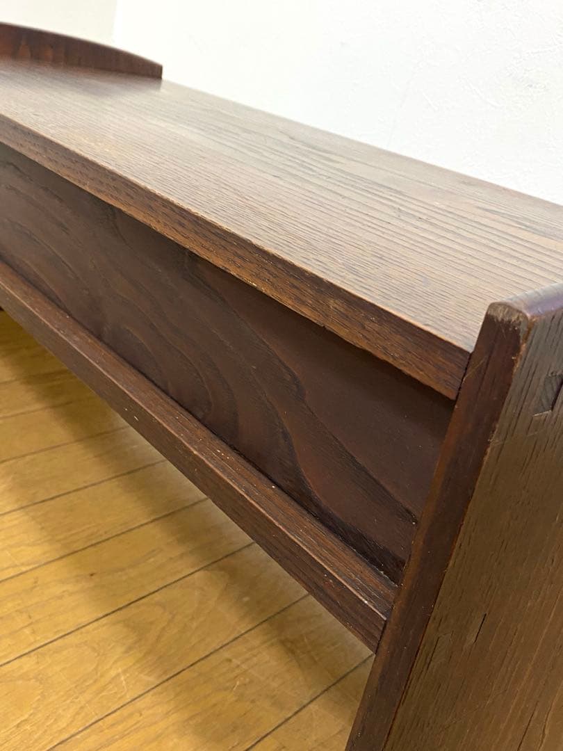 アンティーク レトロ 文机 机 飾り棚 インテリア 古民具 欅 けやき 無垢