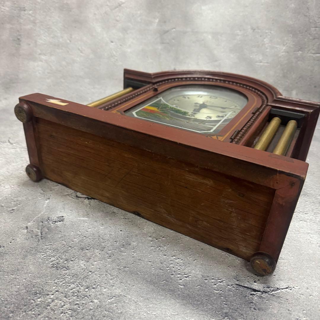 イングランドコラムウッドマントル クロック アンティーク 振り子時計