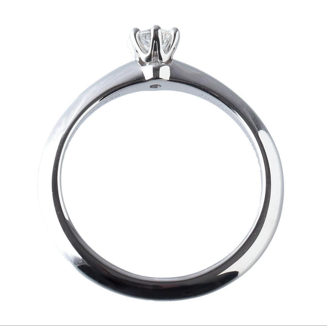 新品仕上げ　TIFFANYソリティアリング 0.18ct 13号弱　鑑定書付き