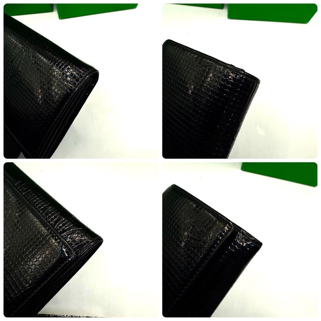 カルティエ 長財布 ハッピーバースデー パテントレザー ロゴ ブラック