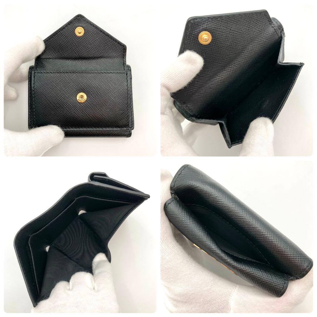 Anya！超美品✨ PRADA 三つ折り財布 ヴィッテロムーヴ 黒 レザー