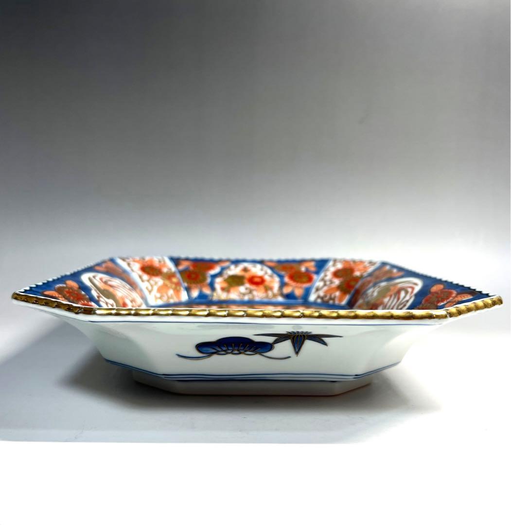 有田焼 林九郎 錦 色絵 金彩 角皿