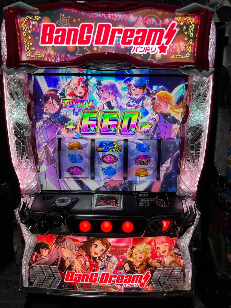 パチスロ実機　Ｌバンドリ　データ対応　ボタンバイブスイッチ付き