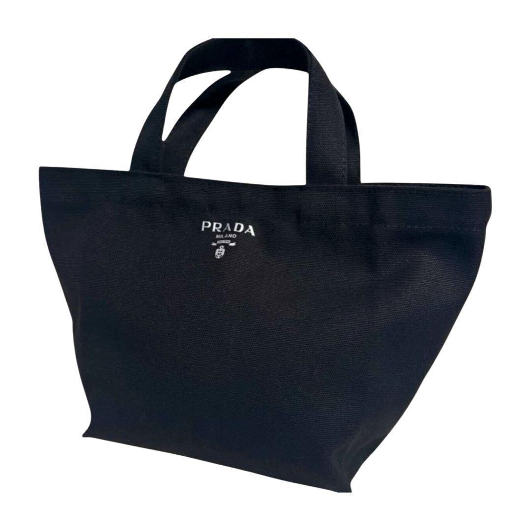 【新品】プラダ PRADA キャンバス トートバッグ ハンドバッグ ブラック