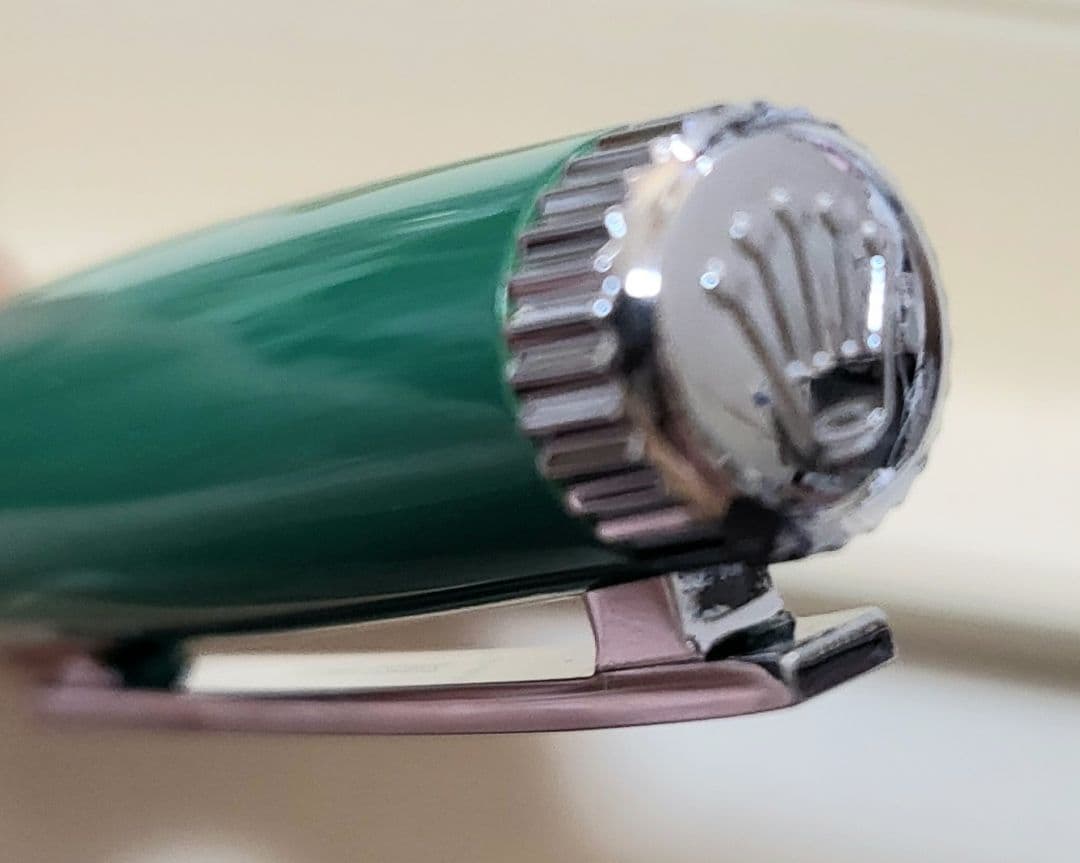 ロレックス　グリーン キャップボールペン　カフスセット　箱付き　新品