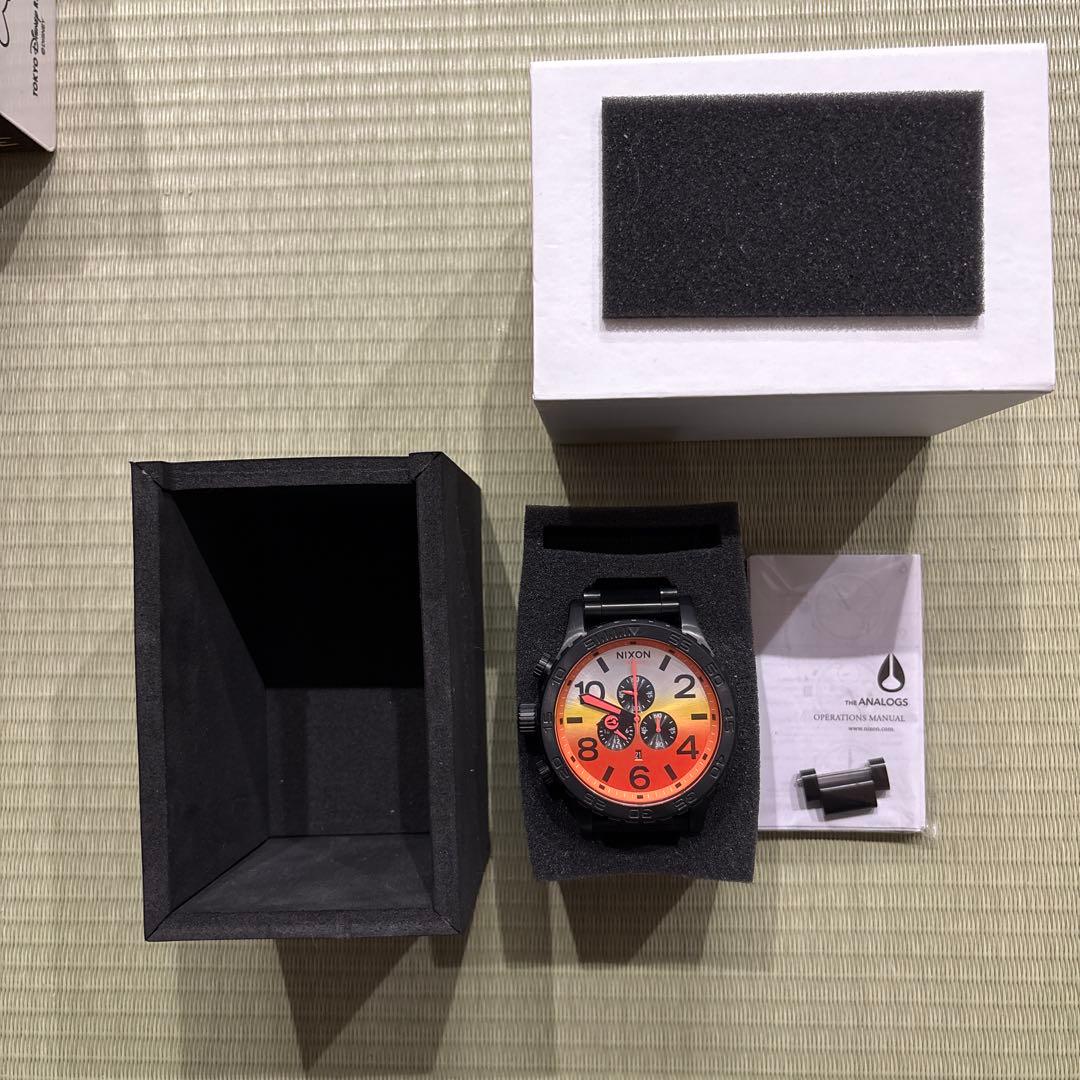 NIXON クロノグラフ 腕時計 オレンジ/ブラック