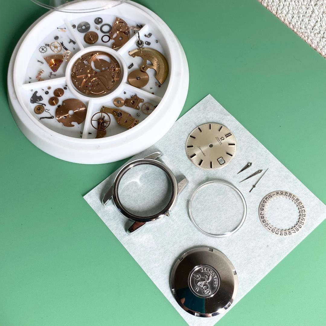 OH済 オメガ シーマスター デイト シルバーサンレイ 5.5振動 自動巻き