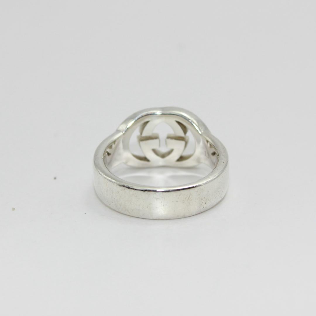 美品 GUCCI グッチ インターロッキング シルバー リング 指輪 13号