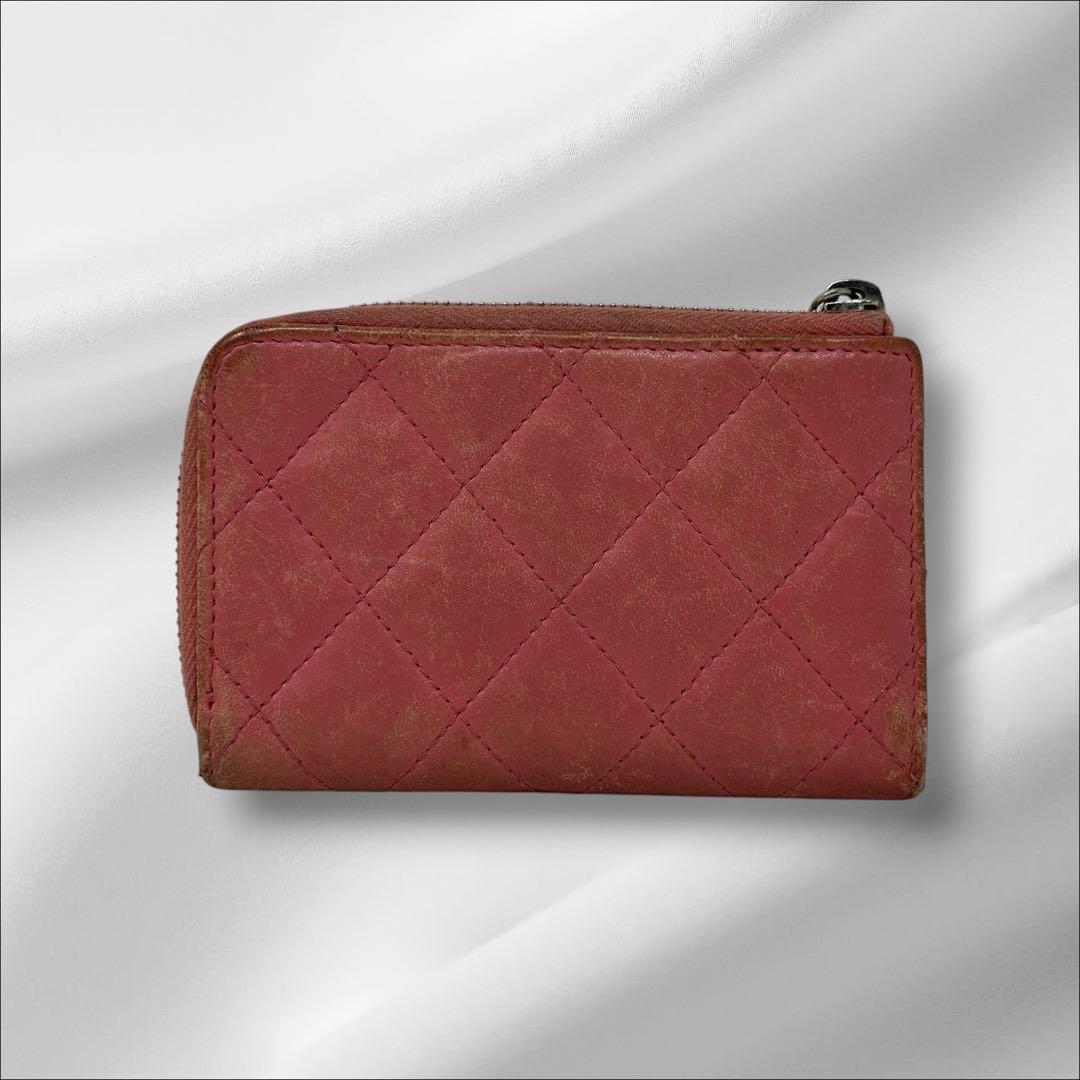 CHANEL シャネル ラムスキン ケース 小銭入れ ホルダー付き w8