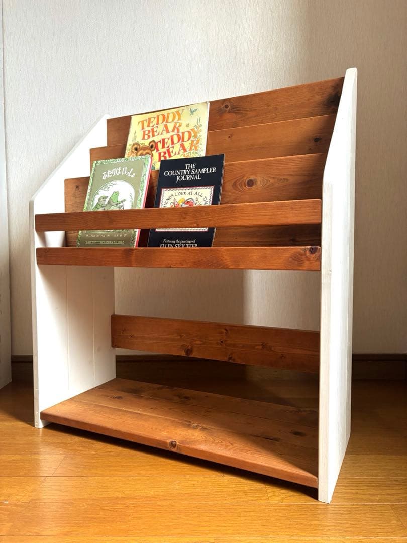 木製 本棚 絵本 絵本棚 ホワイト ブックシェルフ ナチュラル 子供部屋