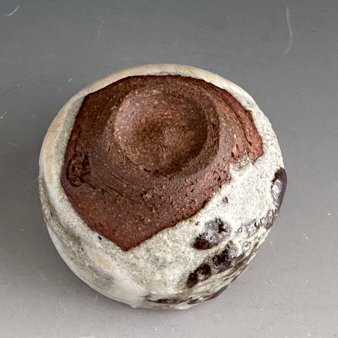 酒器　ぐい呑み　清水保孝　鉄絵　亀遊文　共箱　京焼　父：清水卯一　現代陶芸