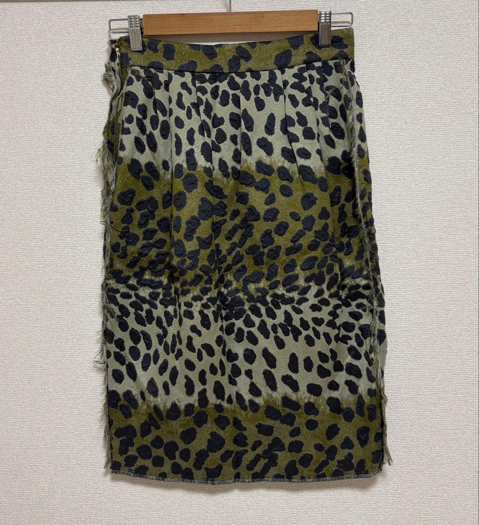 【SALE】MADISONBLUEレオパード柄タイトスカート グリーン