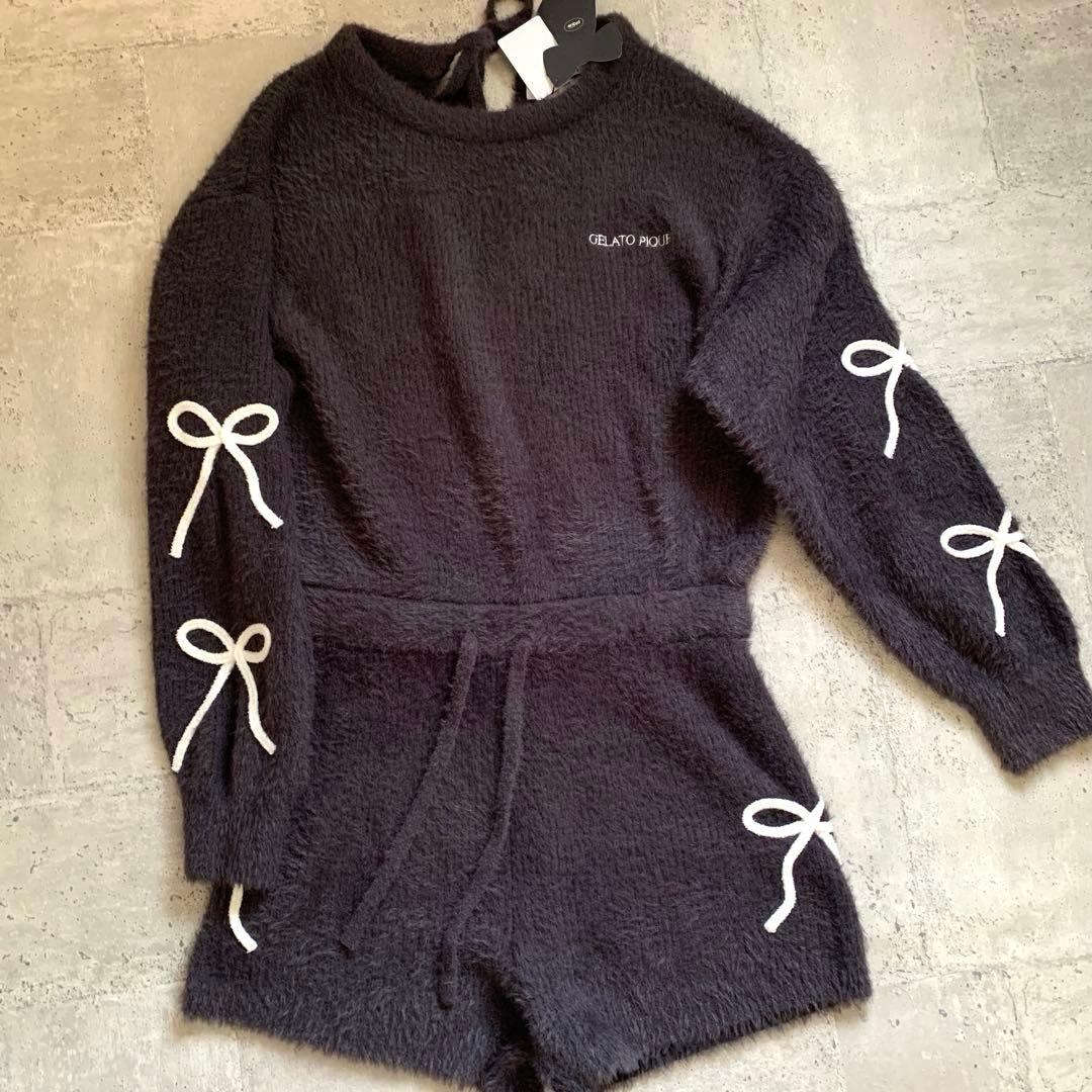 【新品】ジェラピケ gelato piqueリボンフェザーロンパース リボン