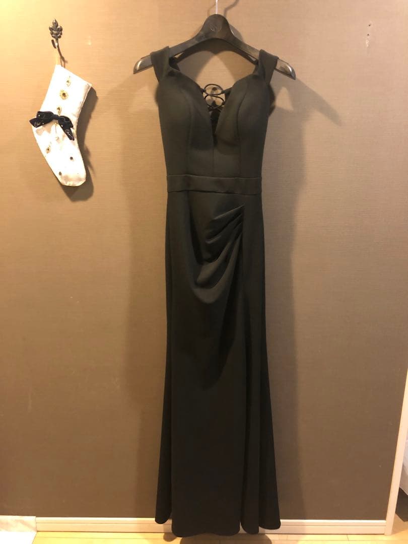 ブラックレースアップマーメイドドレス　ジャンマクレーン　ブラック