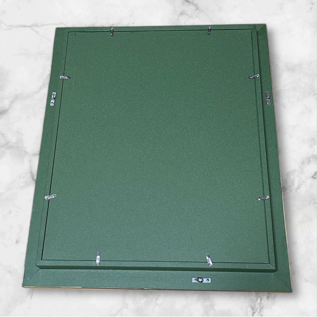 （新品）ゴールドフレーム 油彩額縁 緑色マット付き6号F用