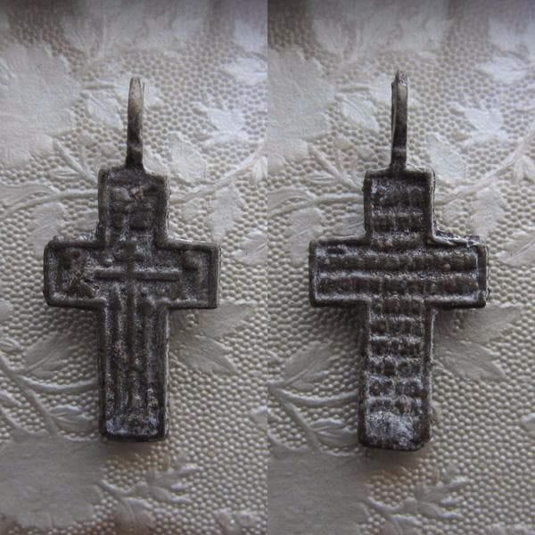 17世紀　ロシアン・クロス　3点セット　17　アンティーク　ブロンズ　ロザリオ